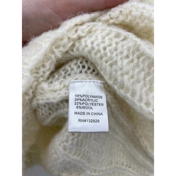 Tularosa Sweater Womens Size Small Greta Turtleneck Pullover Ivory Cable Knit - Picture 7 of 7